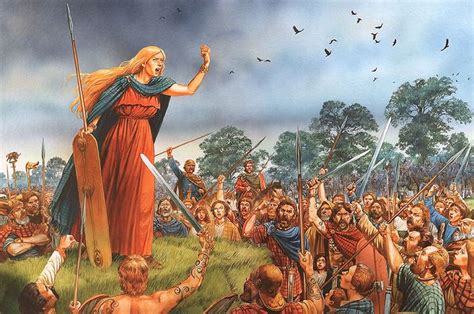 De Opstand van Boudica; een Brits Legioen en een Vrouw met een Brandende Tortel